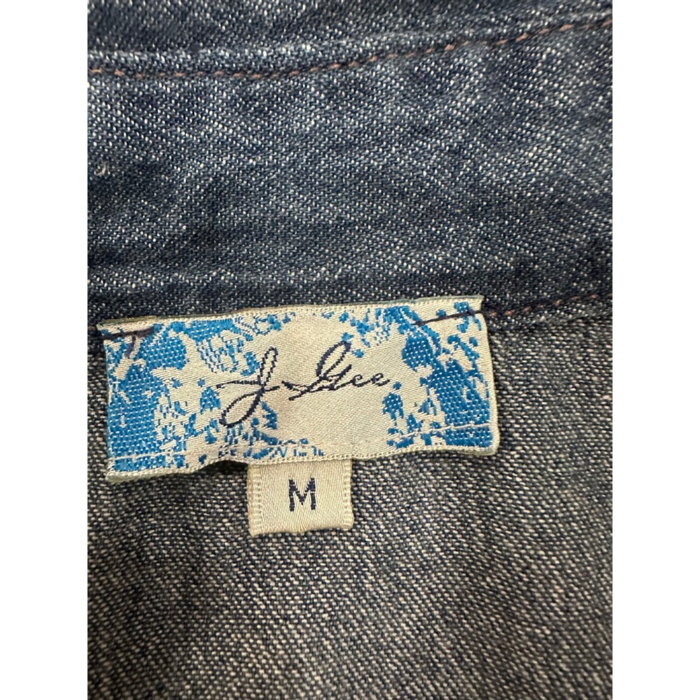 J. Gee Denim Mini Dress Medium Blue Sleeveless Zip Y2K - Picture 5 of 10